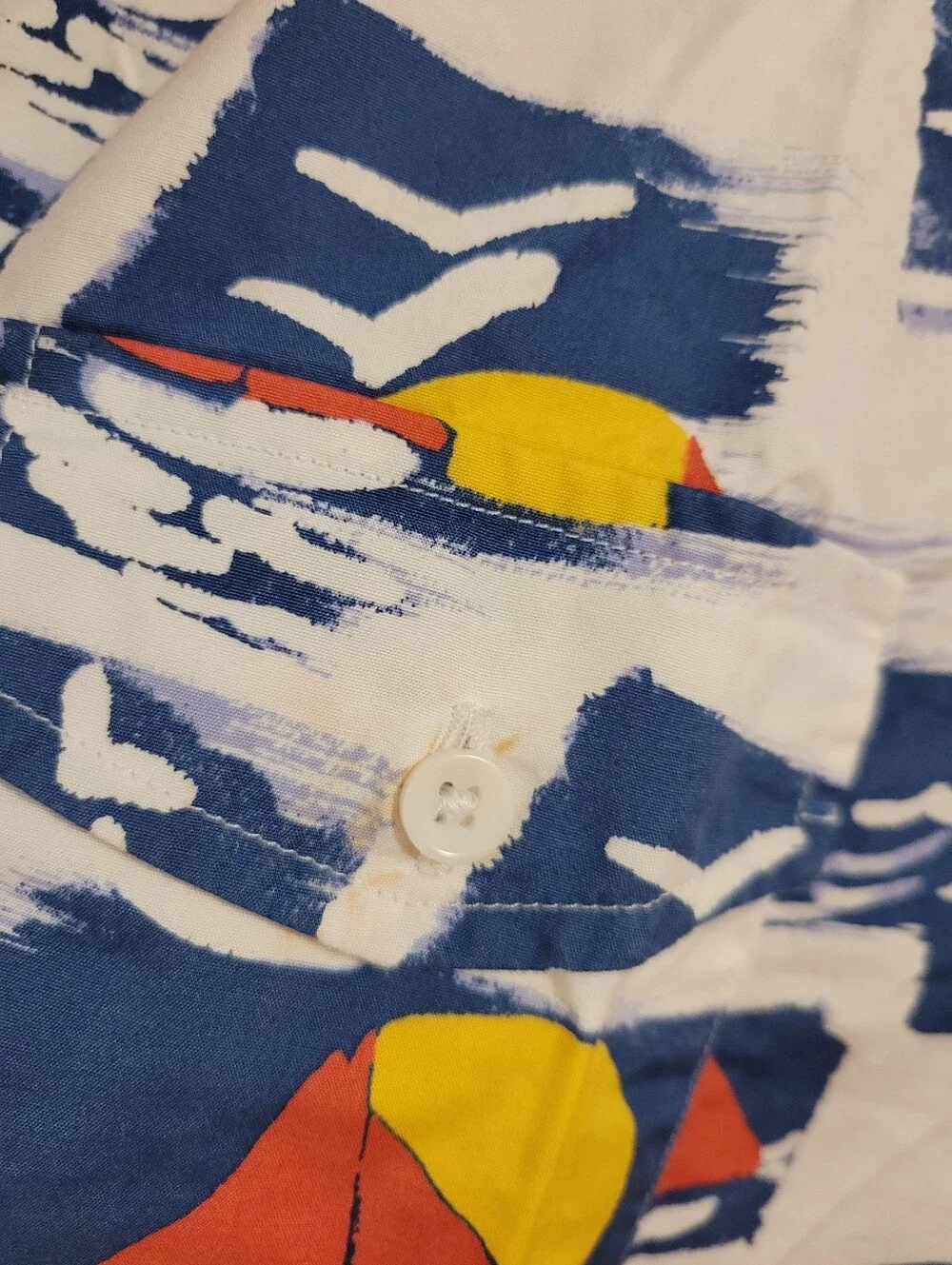 J.Crew Men's Short Sleeve Sailboat Print Button Down Shirt- XL- Nautical Coastal